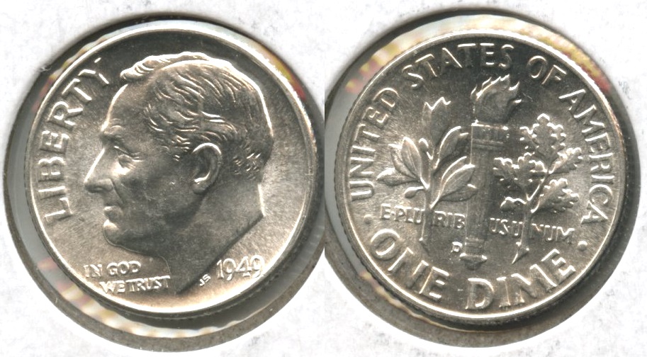 1949-D Roosevelt Dime MS-64 #i
