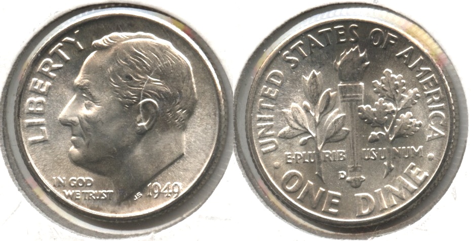 1949-D Roosevelt Dime MS-65 #b