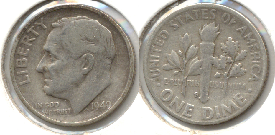 1949-S Roosevelt Dime Fine-12 #b