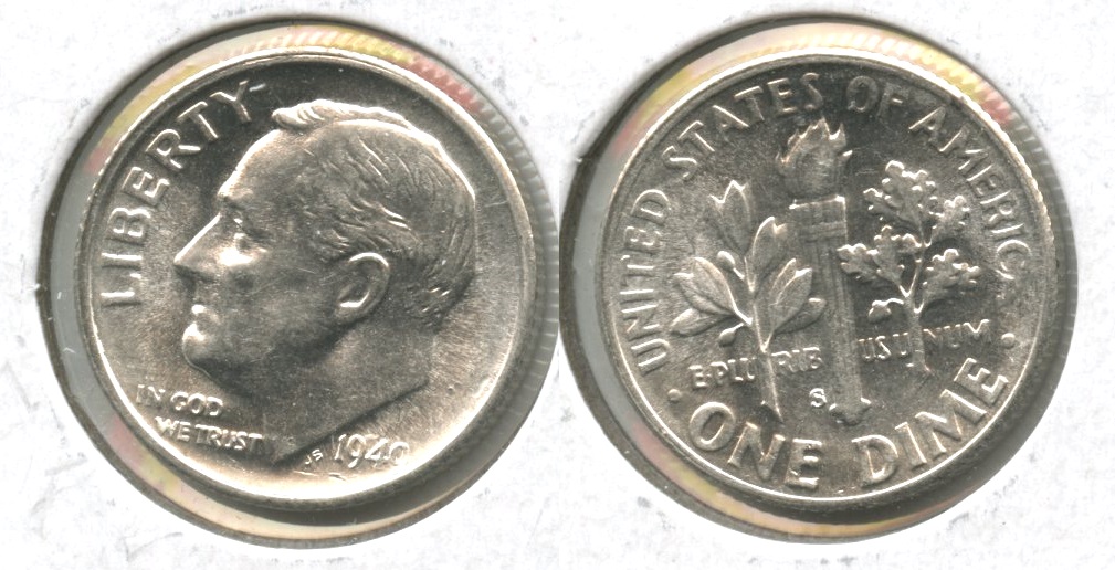 1949-S Roosevelt Dime MS-60