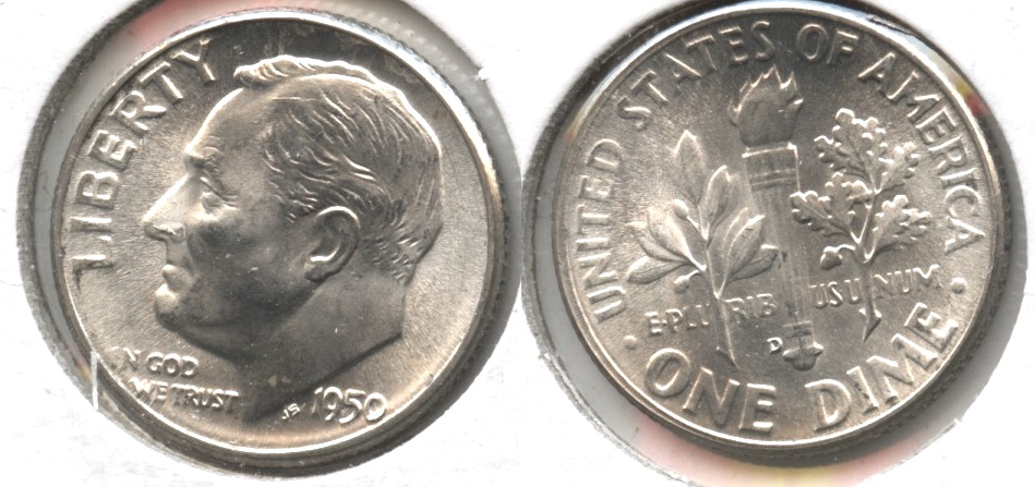 1950-D Roosevelt Dime MS-60 #a