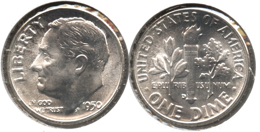 1950-D Roosevelt Dime MS-64