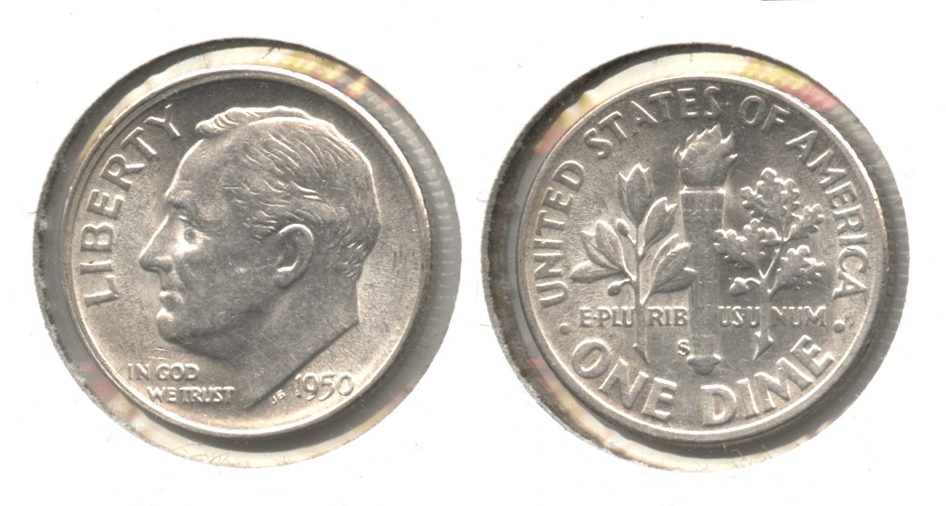 1950-S Roosevelt Dime AU-50 #b