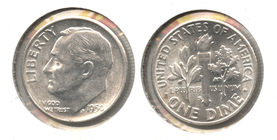 1950-S Roosevelt Dime AU-55 #a