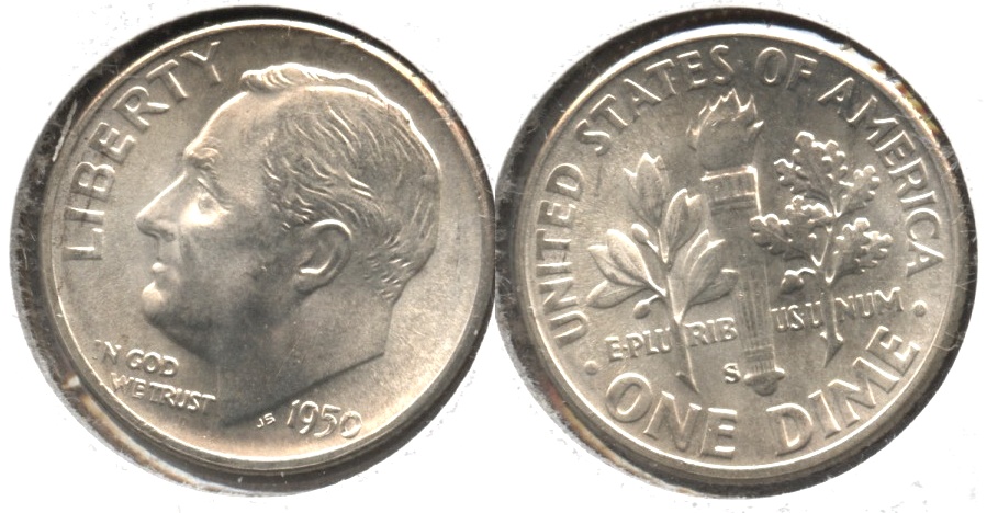 1950-S Roosevelt Dime MS-63 #a