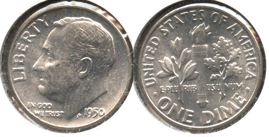 1950 Roosevelt Dime MS-60
