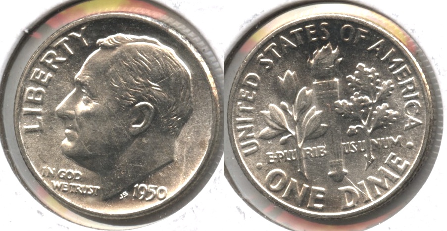 1950 Roosevelt Dime MS-60 #b
