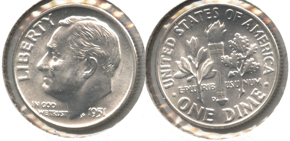 1951-D Roosevelt Dime MS-60