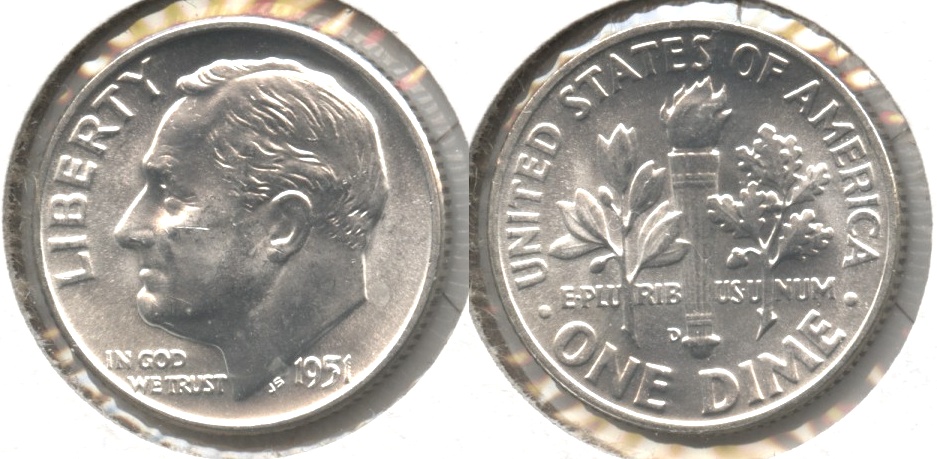 1951-D Roosevelt Dime MS-63 #f