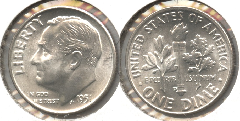1951-D Roosevelt Dime MS-63 #h