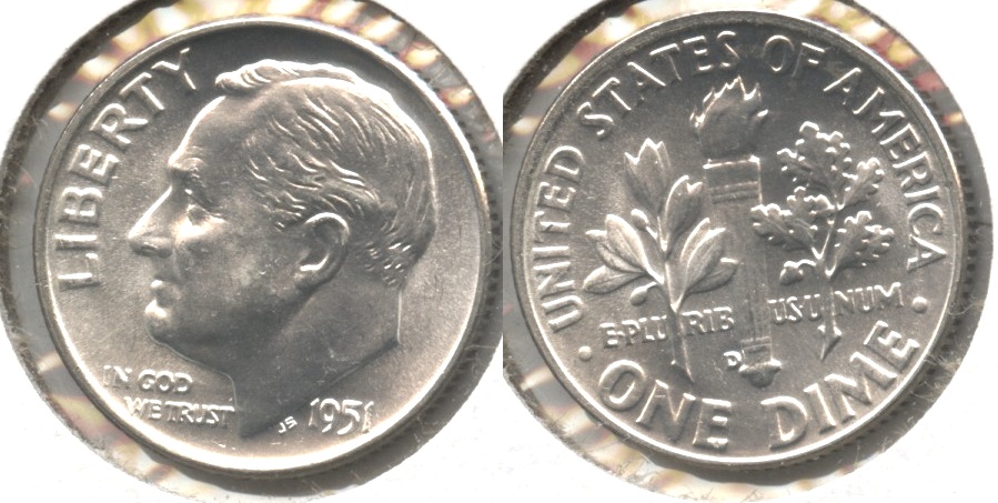 1951-D Roosevelt Dime MS-63 #n