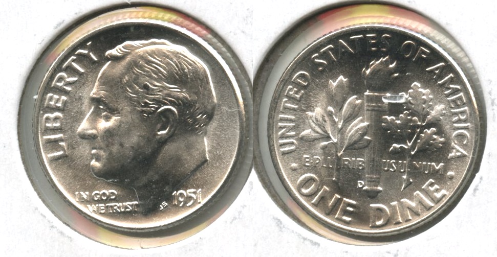 1951-D Roosevelt Dime MS-63 #q