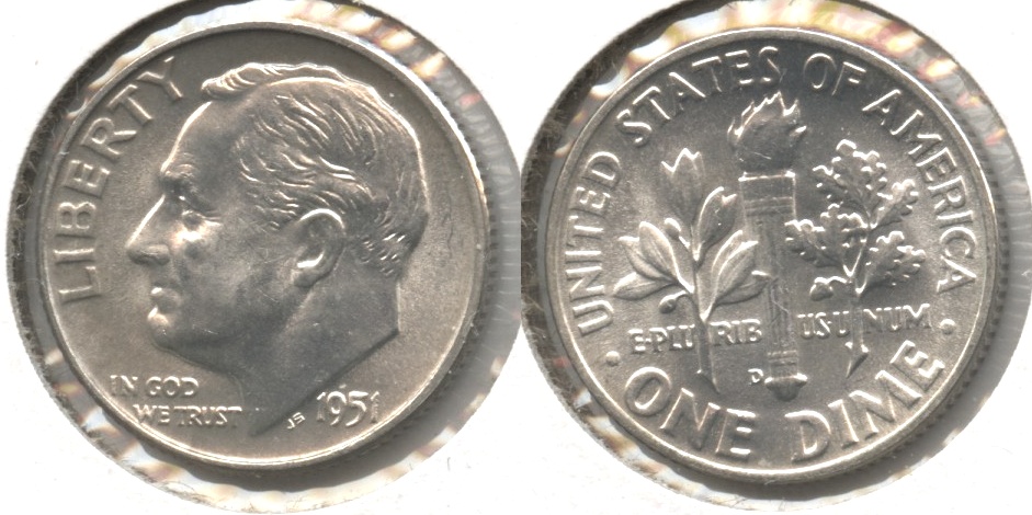 1951-D Roosevelt Dime MS-64