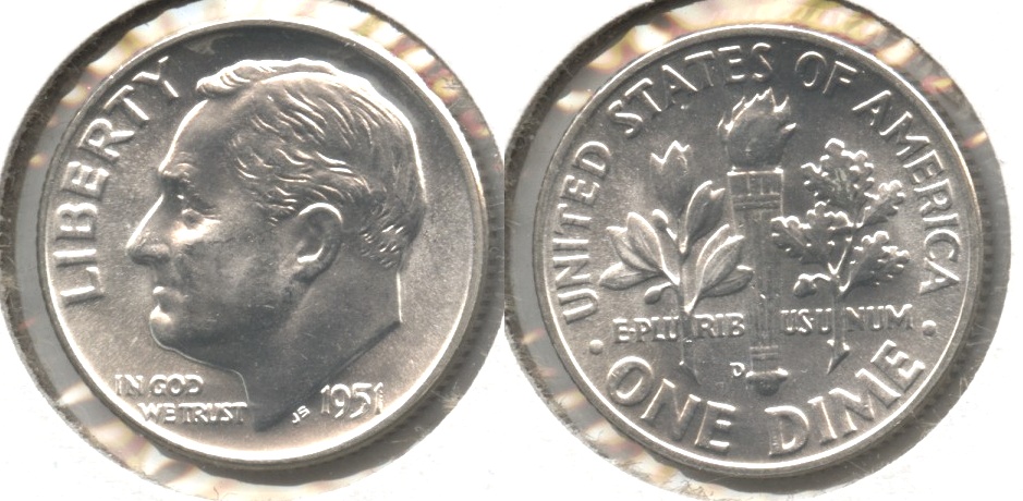 1951-D Roosevelt Dime MS-64 #a