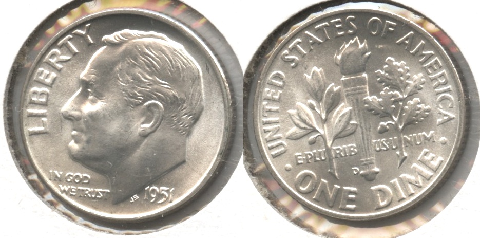 1951-D Roosevelt Dime MS-64 #c