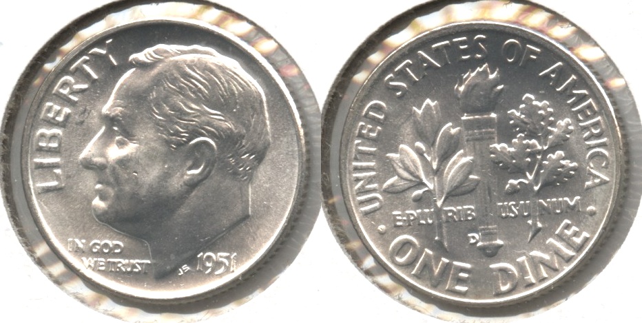 1951-D Roosevelt Dime MS-64 #j