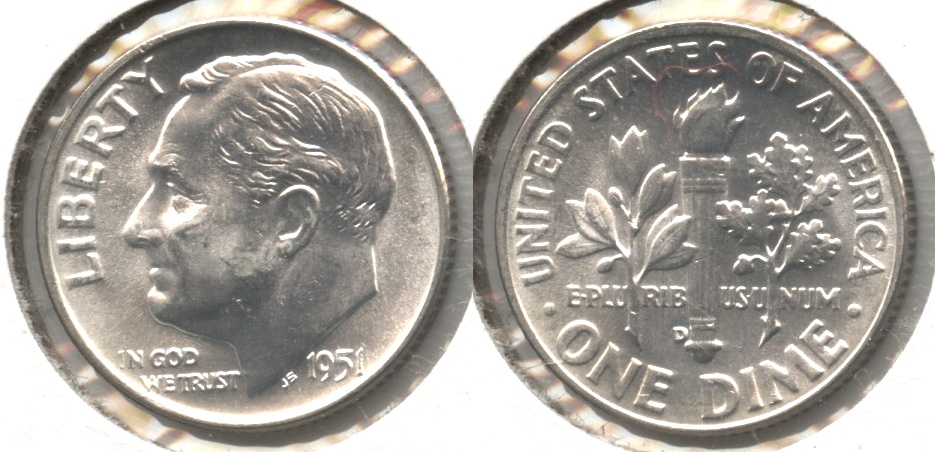 1951-D Roosevelt Dime MS-64 #k