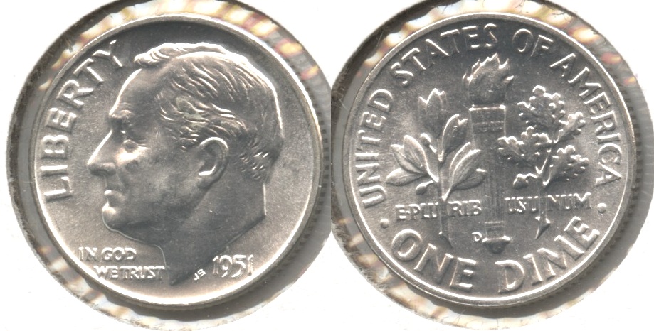 1951-D Roosevelt Dime MS-64 #m