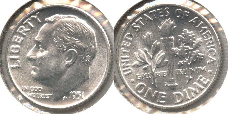 1951-D Roosevelt Dime MS-64 #n