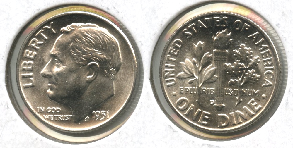 1951-D Roosevelt Dime MS-64 #p