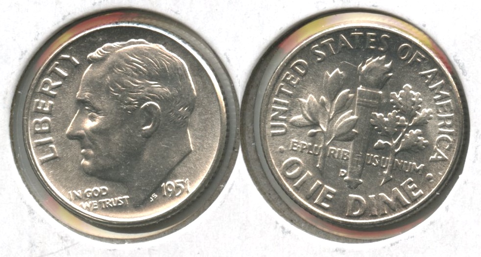 1951-D Roosevelt Dime MS-64 #q