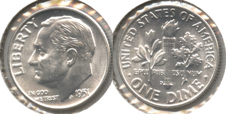 1951-D Roosevelt Dime MS-65 #d