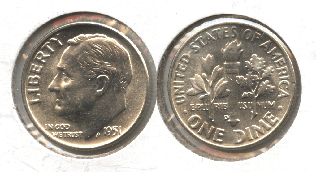 1951-D Roosevelt Dime MS-65 #g