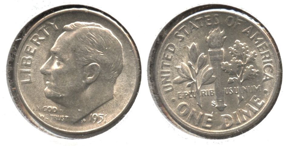 1951-S Roosevelt Dime AU-50 #c