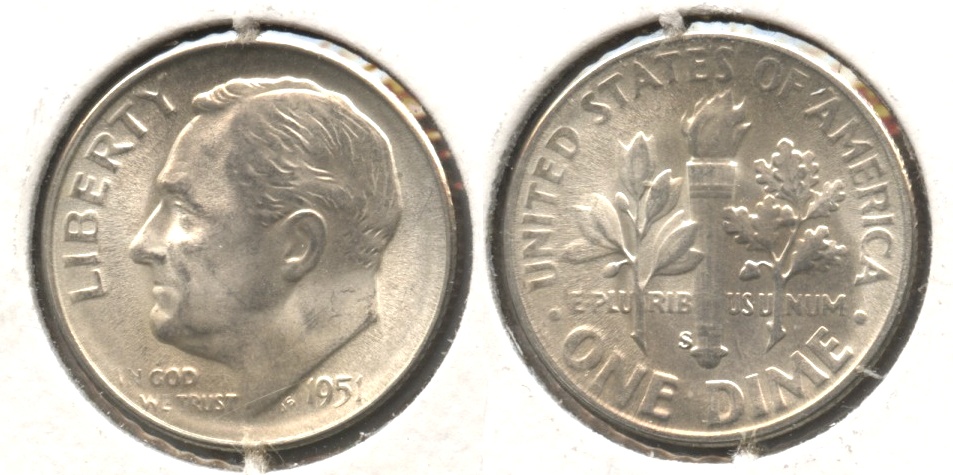 1951-S Roosevelt Dime MS-64 #b