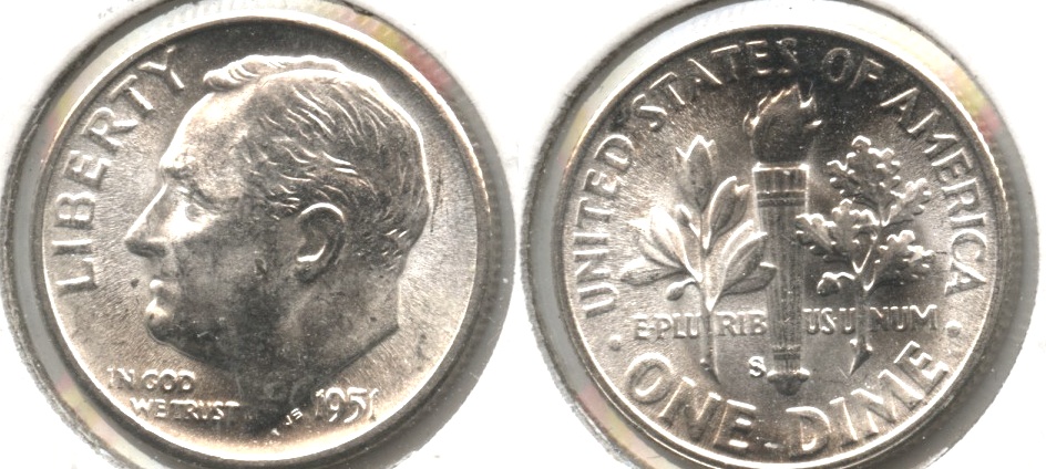 1951-S Roosevelt Dime MS-65 #a
