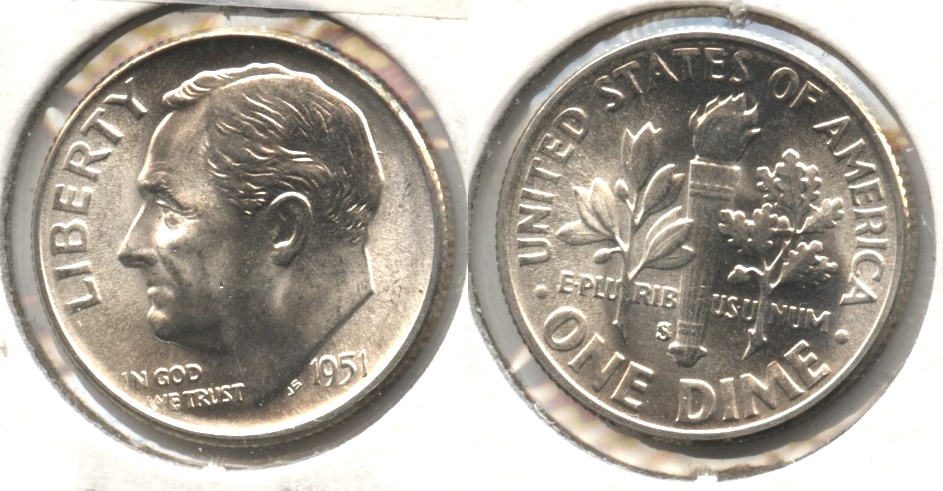 1951-S Roosevelt Dime MS-65 #e