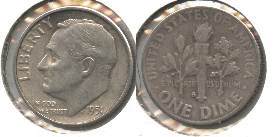1951-S Roosevelt Dime VF-20