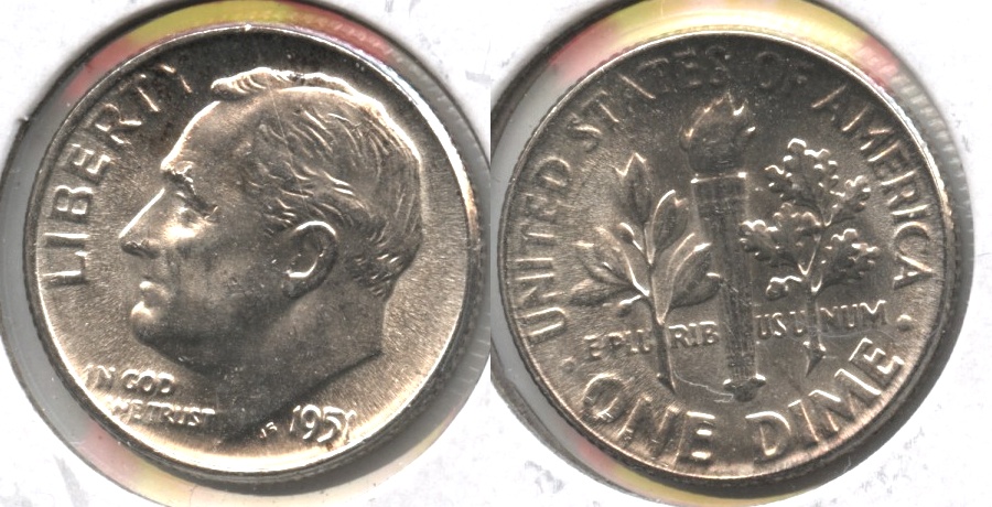 1951 Roosevelt Dime MS-60 #b