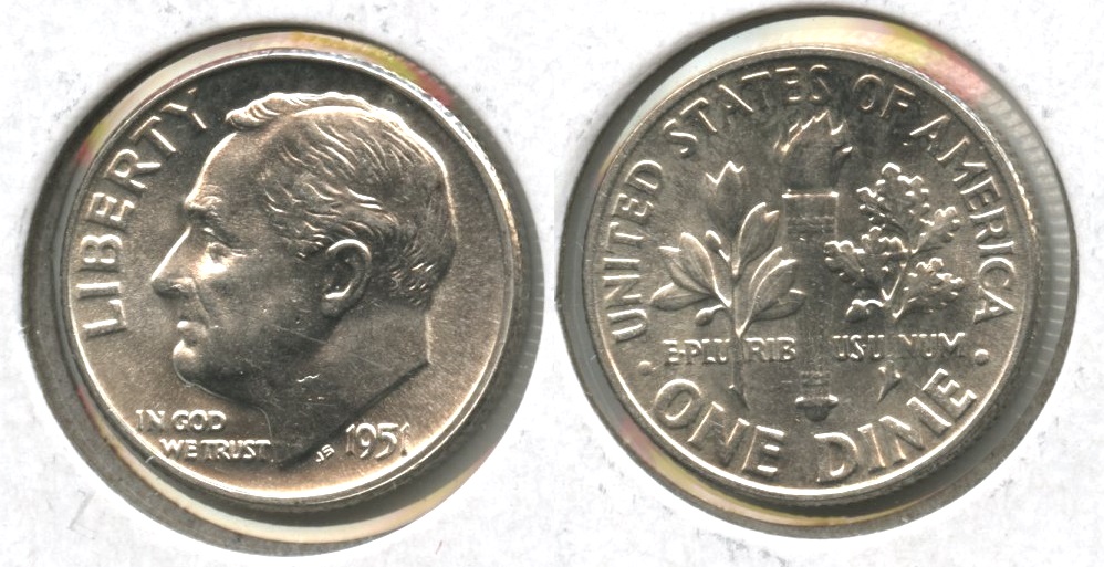 1951 Roosevelt Dime MS-60 #c