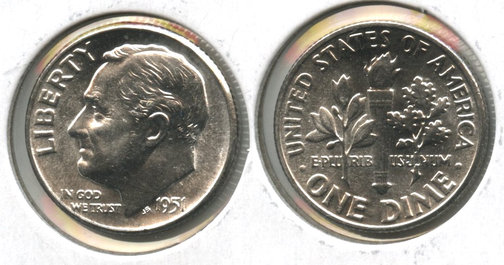 1951 Roosevelt Dime MS-64 #ae