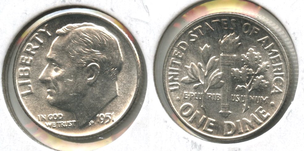 1951 Roosevelt Dime MS-64 #ag