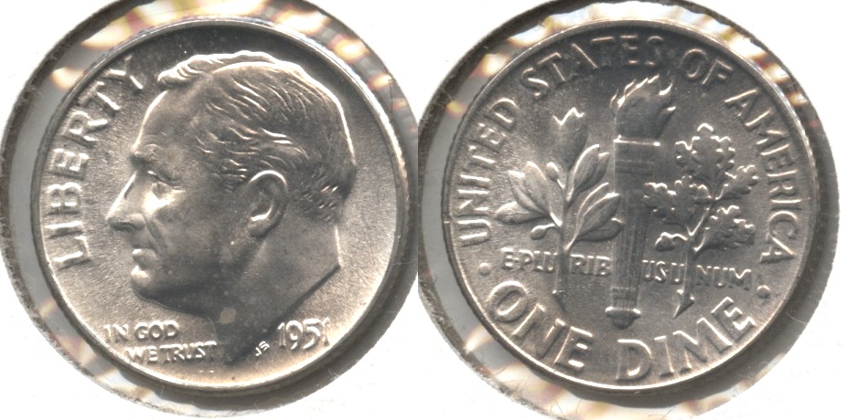 1951 Roosevelt Dime MS-64 #p