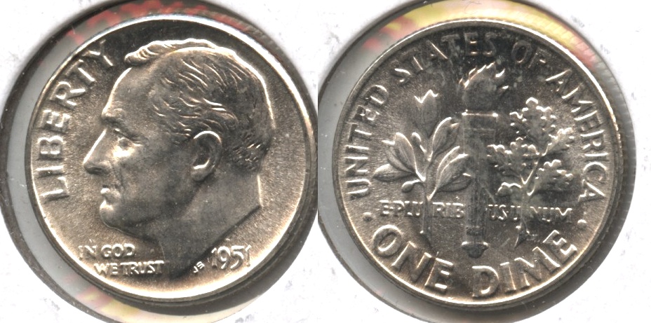 1951 Roosevelt Dime MS-65 #g