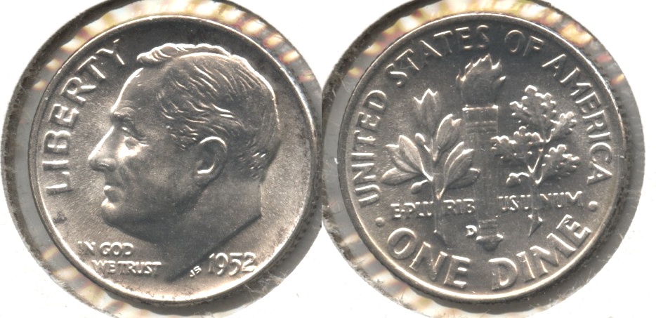 1952-D Roosevelt Dime MS-60 #a