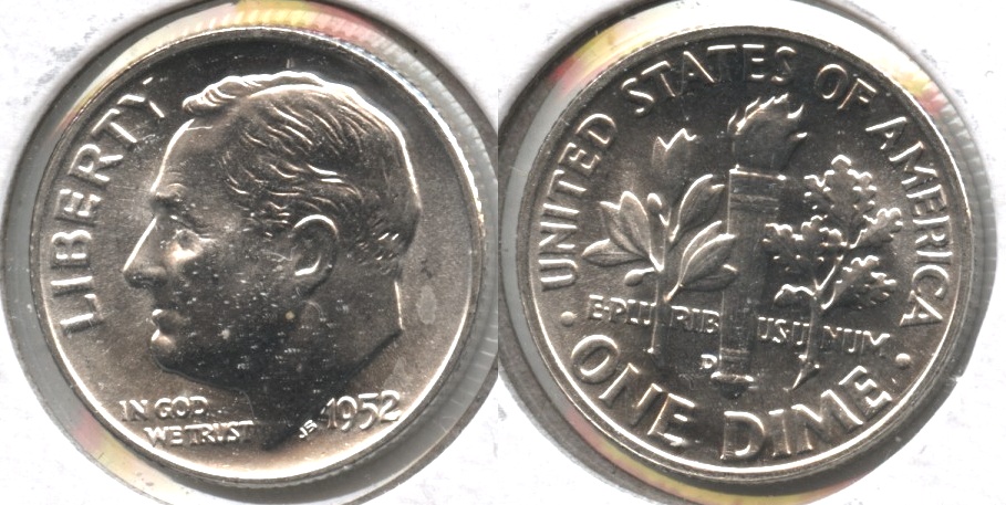 1952-D Roosevelt Dime MS-63 #k