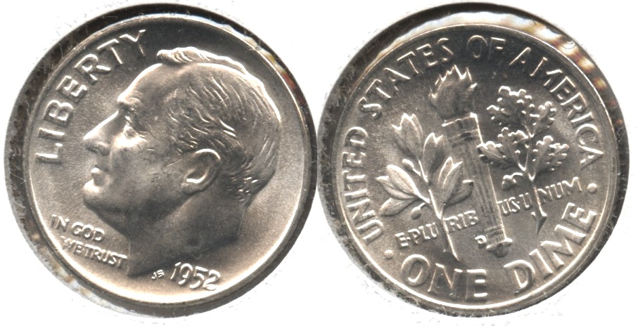 1952-D Roosevelt Dime MS-65