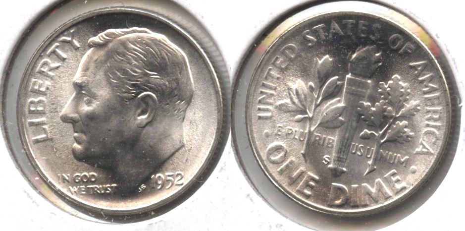 1952-S Roosevelt Dime MS-60