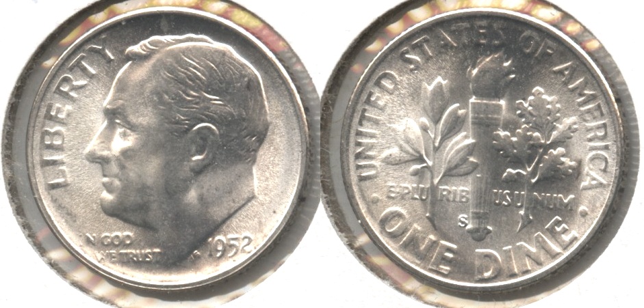 1952-S Roosevelt Dime MS-60 #a