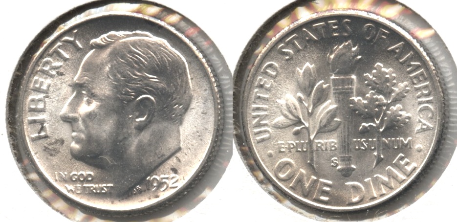 1952-S Roosevelt Dime MS-60 #f