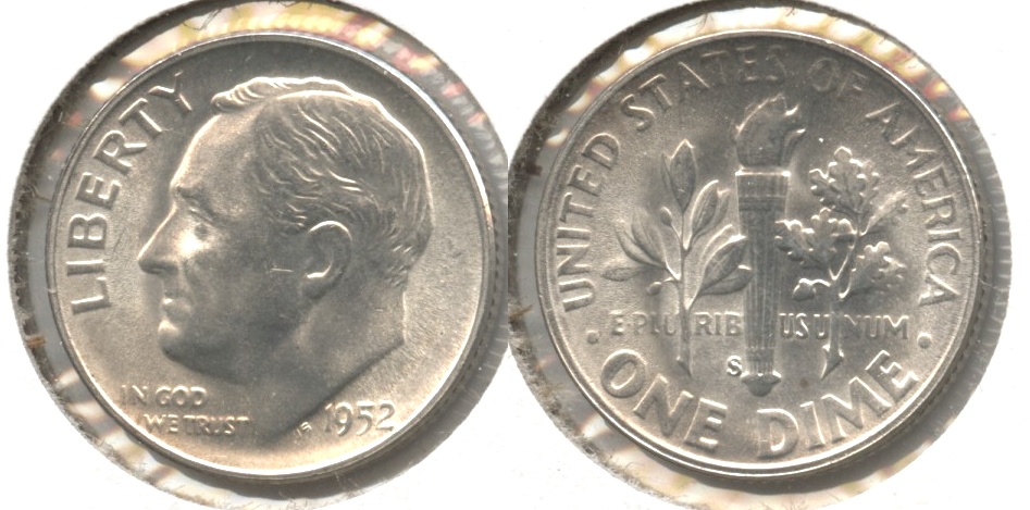 1952-S Roosevelt Dime MS-64 #f