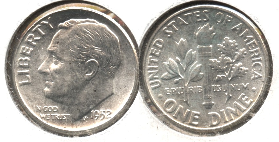 1952 Roosevelt Dime MS-60 #b