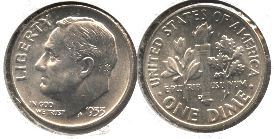1953-D Roosevelt Dime MS-60