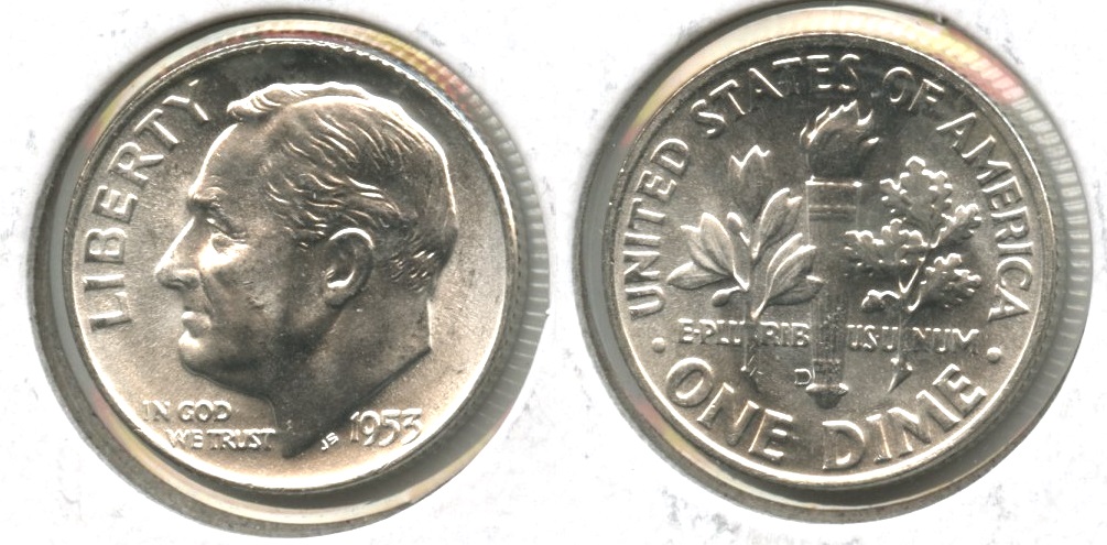 1953-D Roosevelt Dime MS-63 #d
