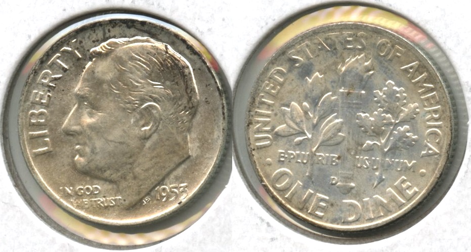 1953-D Roosevelt Dime MS-63 #e