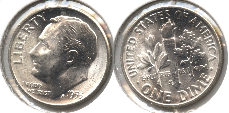 1953-S Roosevelt Dime MS-64 #c